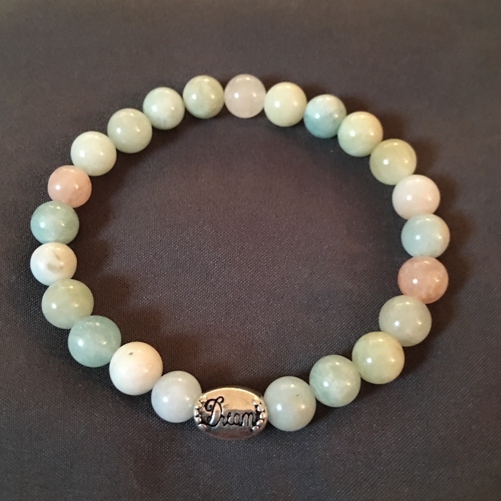 Morganite “dream” stretch beaded bracelet